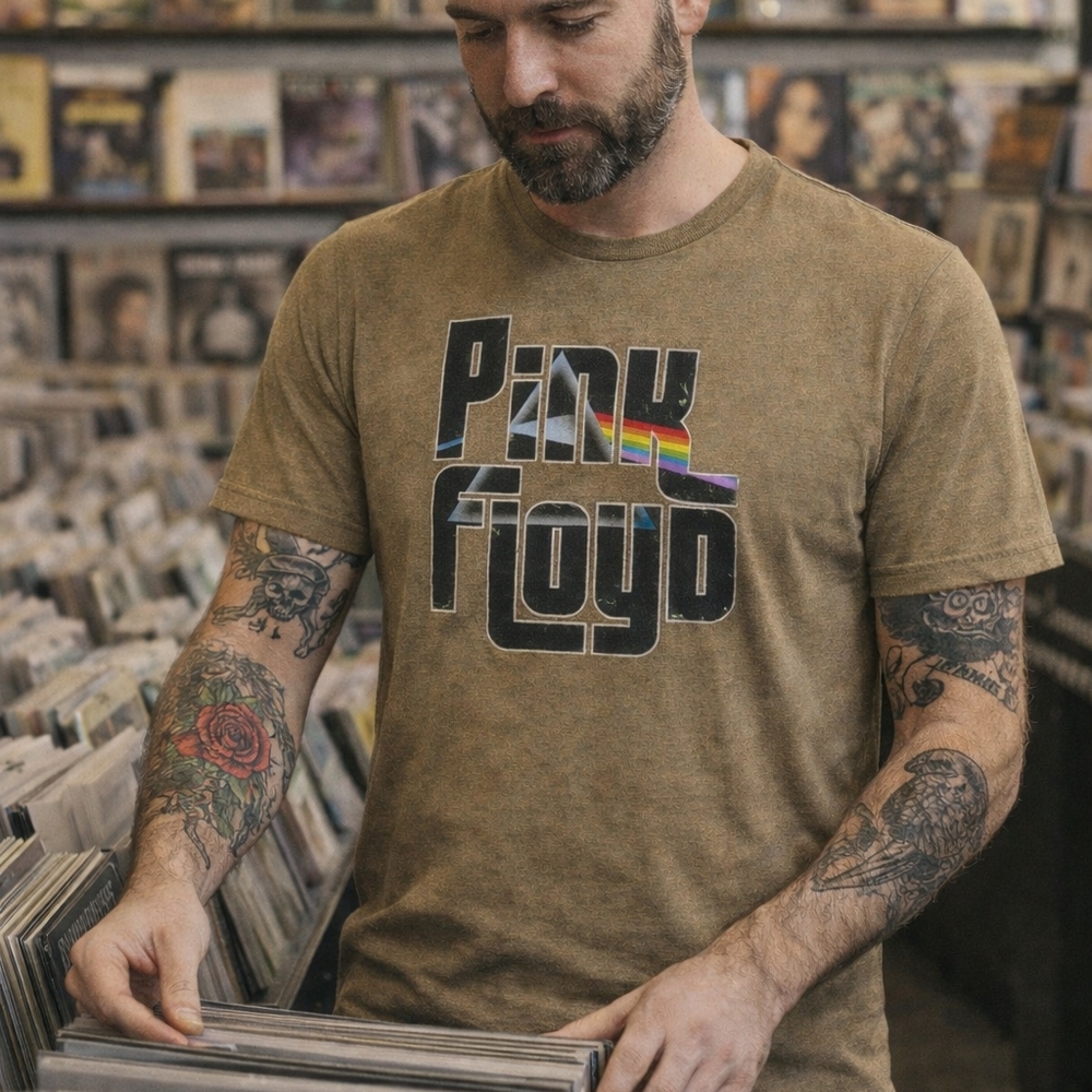 Pink Floyd Logo Graphic Tee - Brown